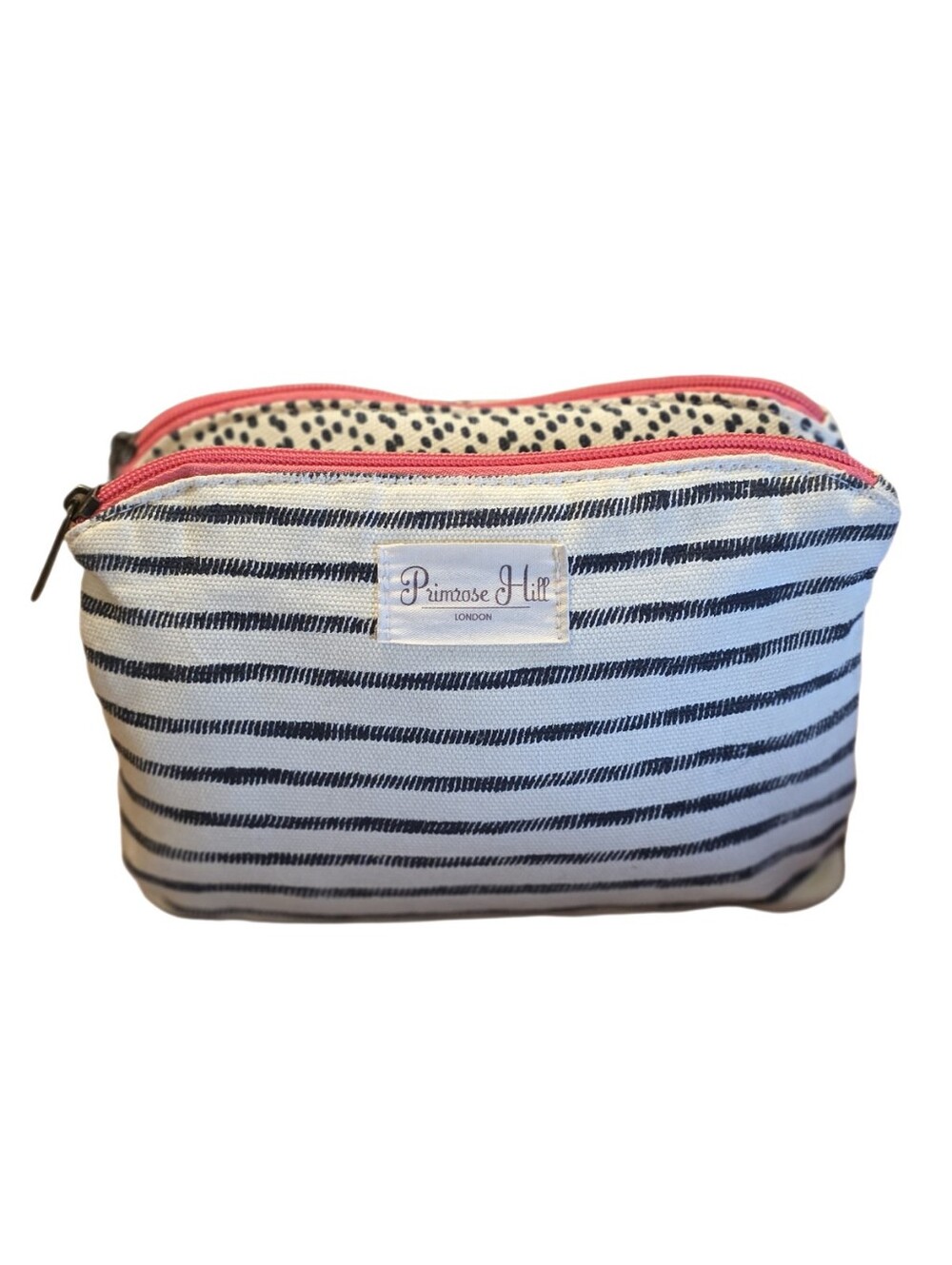 Primrose Hill London Striped Cosmetic Bag - Dual Compartment Like NEW
